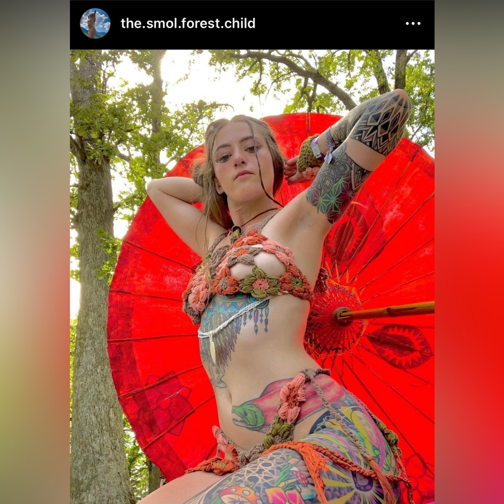 Smol Cotton Creations Hand-Crocheted Forest Child Flower Fit | S